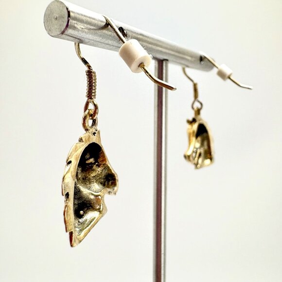 VTG Solid Sterling Silver 925 Horse Head Dangle Earrings Size 1" Length - Picture 4 of 11